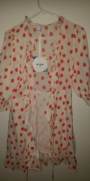 Rixo ruffle wrap dress polka dot large 12 14 - Picture 3 of 13